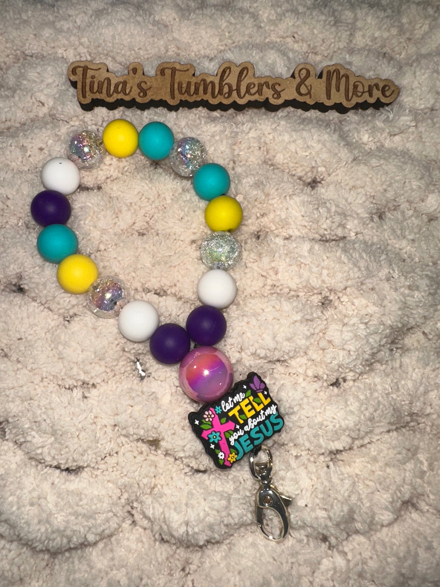 Let Me Tell You About My Jesus Teardrop Wristlet