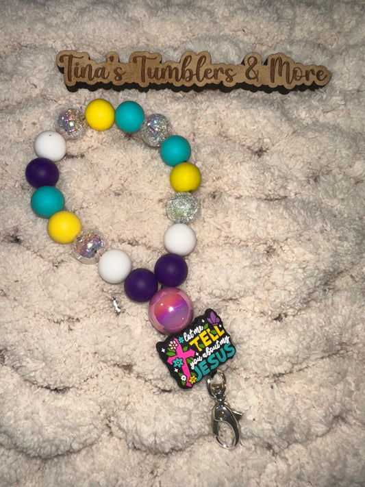 Let Me Tell You About My Jesus Teardrop Wristlet